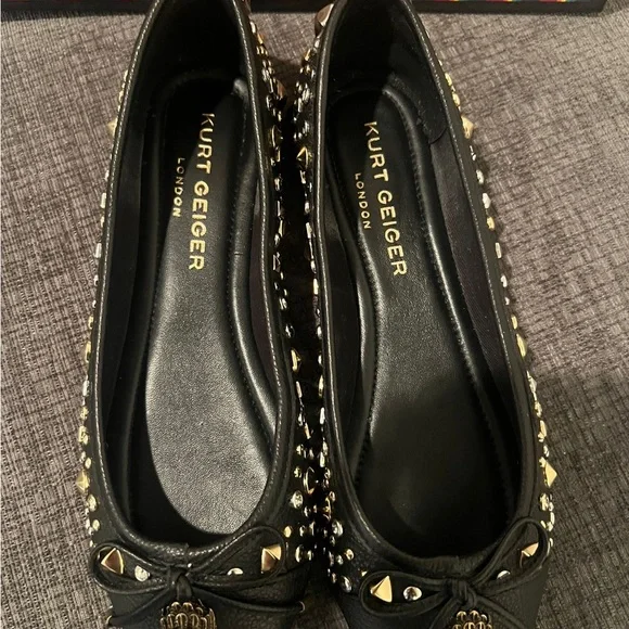 Kurt Geiger London Eagle Ballerina black slip in flats Size 7.5 Us - Picture 5 of 9
